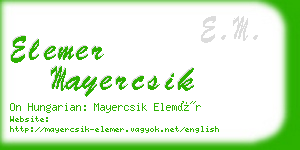 elemer mayercsik business card